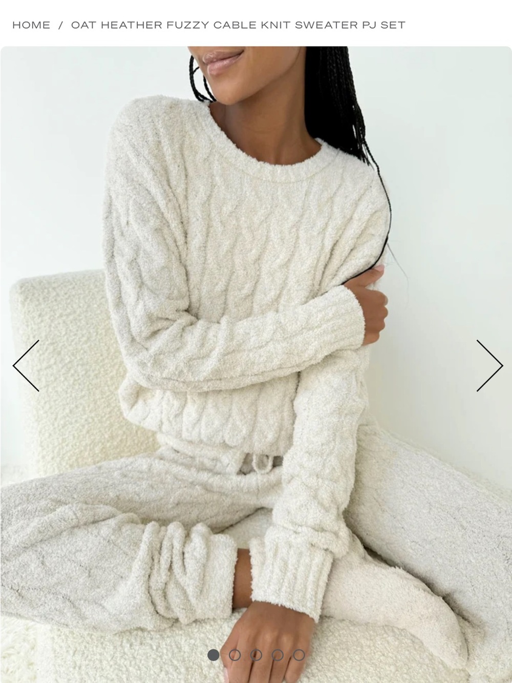 Splendid Fuzzy Cable Knit Sweater PJ Set